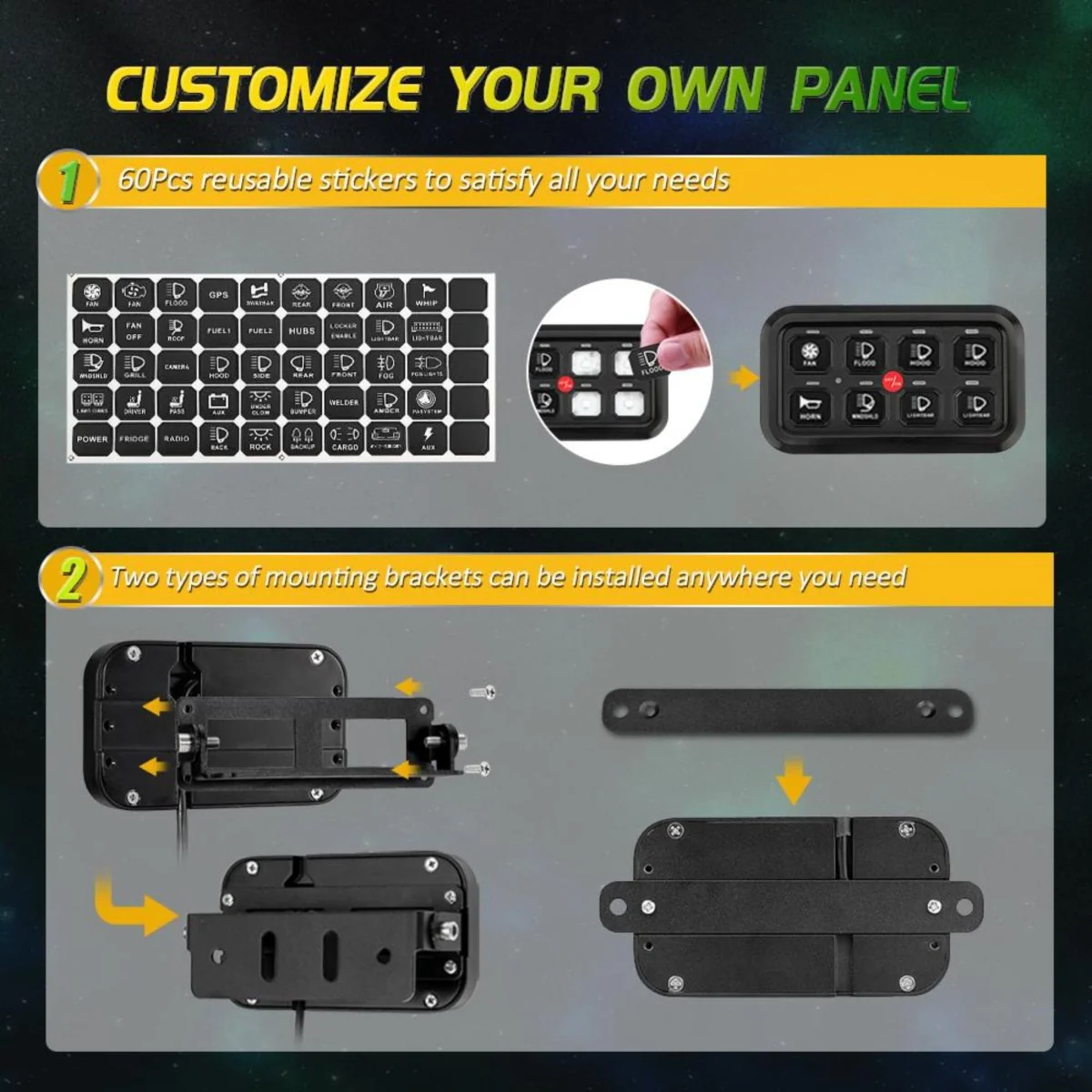 Auxbeam RGB 8 Gang Switch Control Panel with Bluetooth Control - Image 11