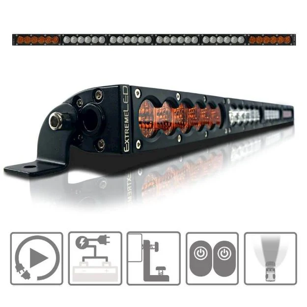 Extreme LED X6S Slim Amber/White LED Light Bar & Harness - Image 11